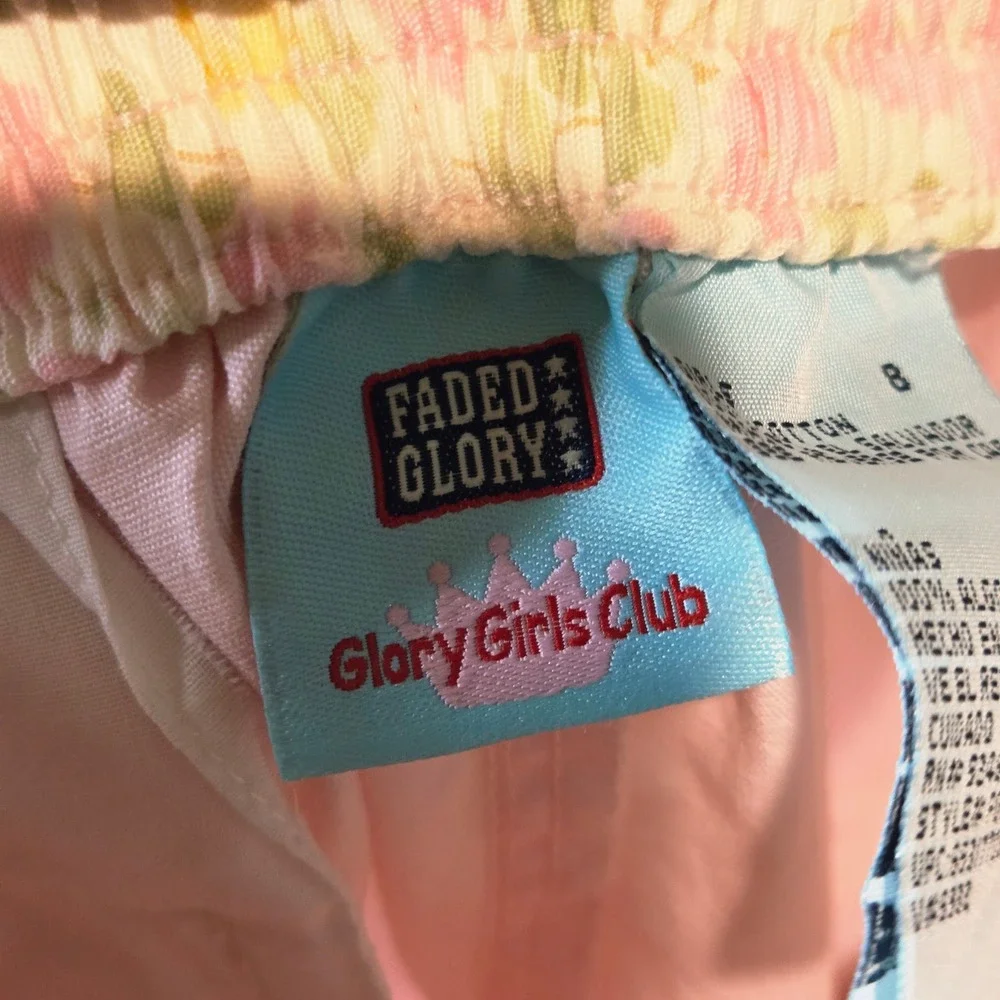 Vintage Y2K Faded Glory Girl 8 Cargo Pockets Wide Leg Pants Pink 2000s